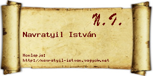Navratyil István névjegykártya