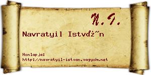 Navratyil István névjegykártya